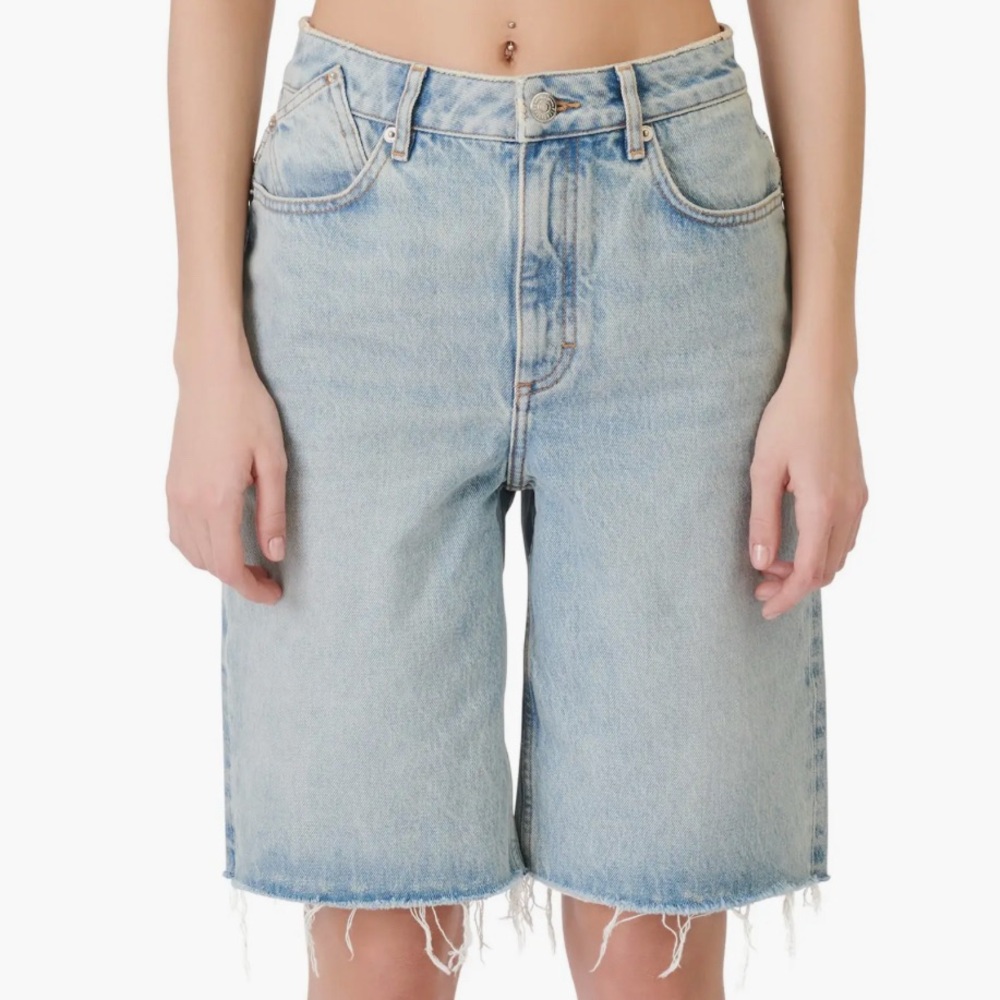 Maje Sky Blue Denim Bermudas